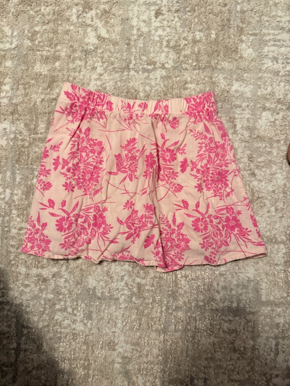 Paisley Lane Girls' Pink Floral Elastic-Waist Skort size 8